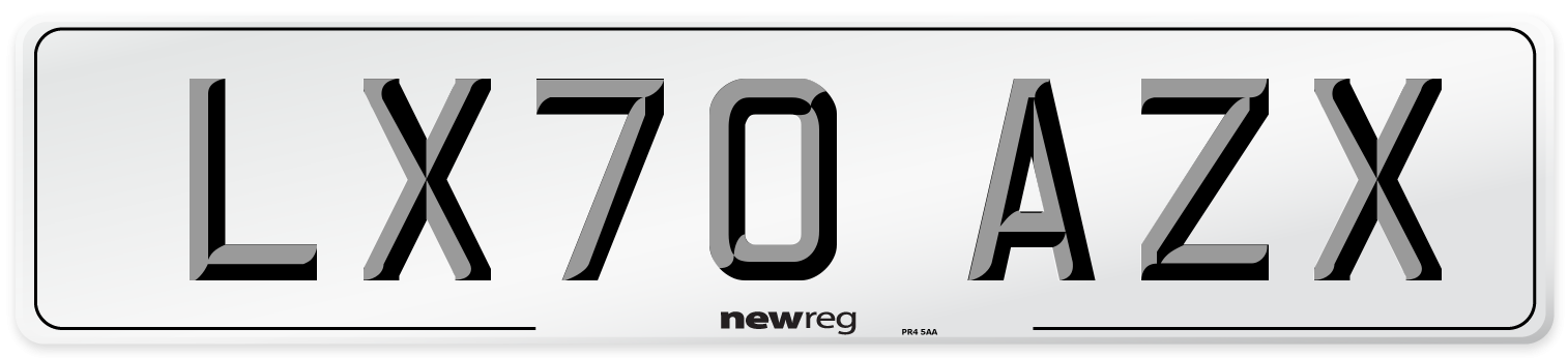LX70 AZX Number Plate from New Reg